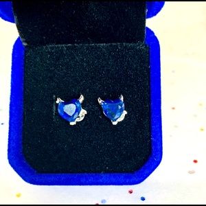 Horn Blue Stud Earrings
